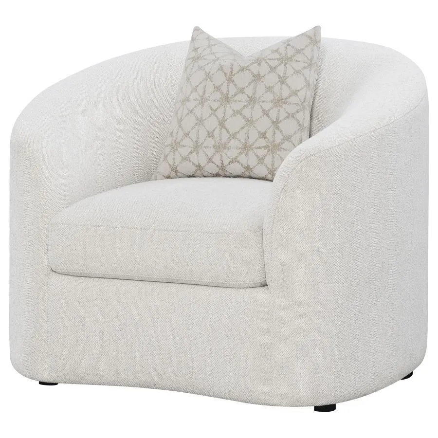 Rainn - Boucle Upholstered Sloped Arm Accent Chair - Latte