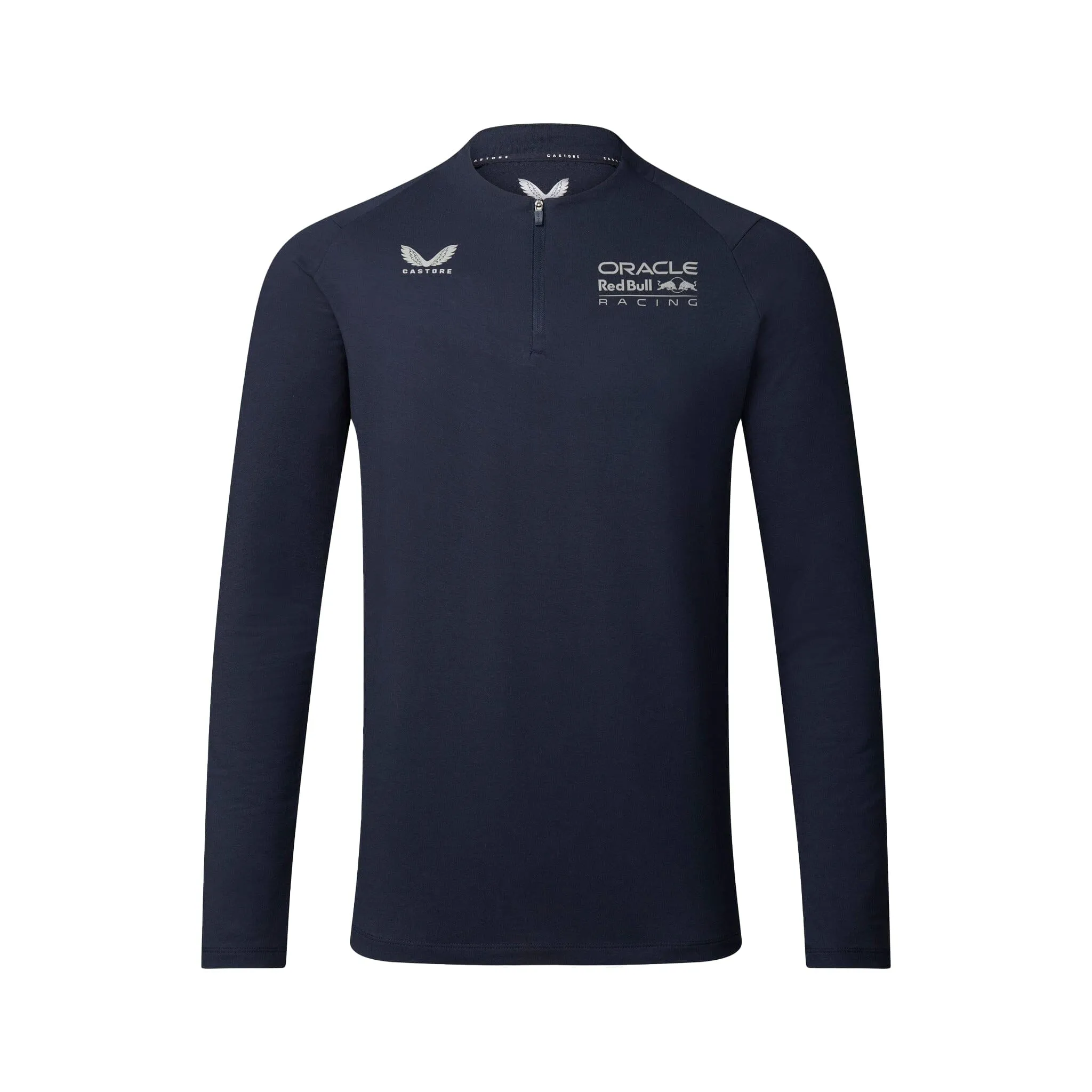 Red Bull Racing F1 Men's Lifestyle Quarter Zip Midlayer - Grey/Night Sky