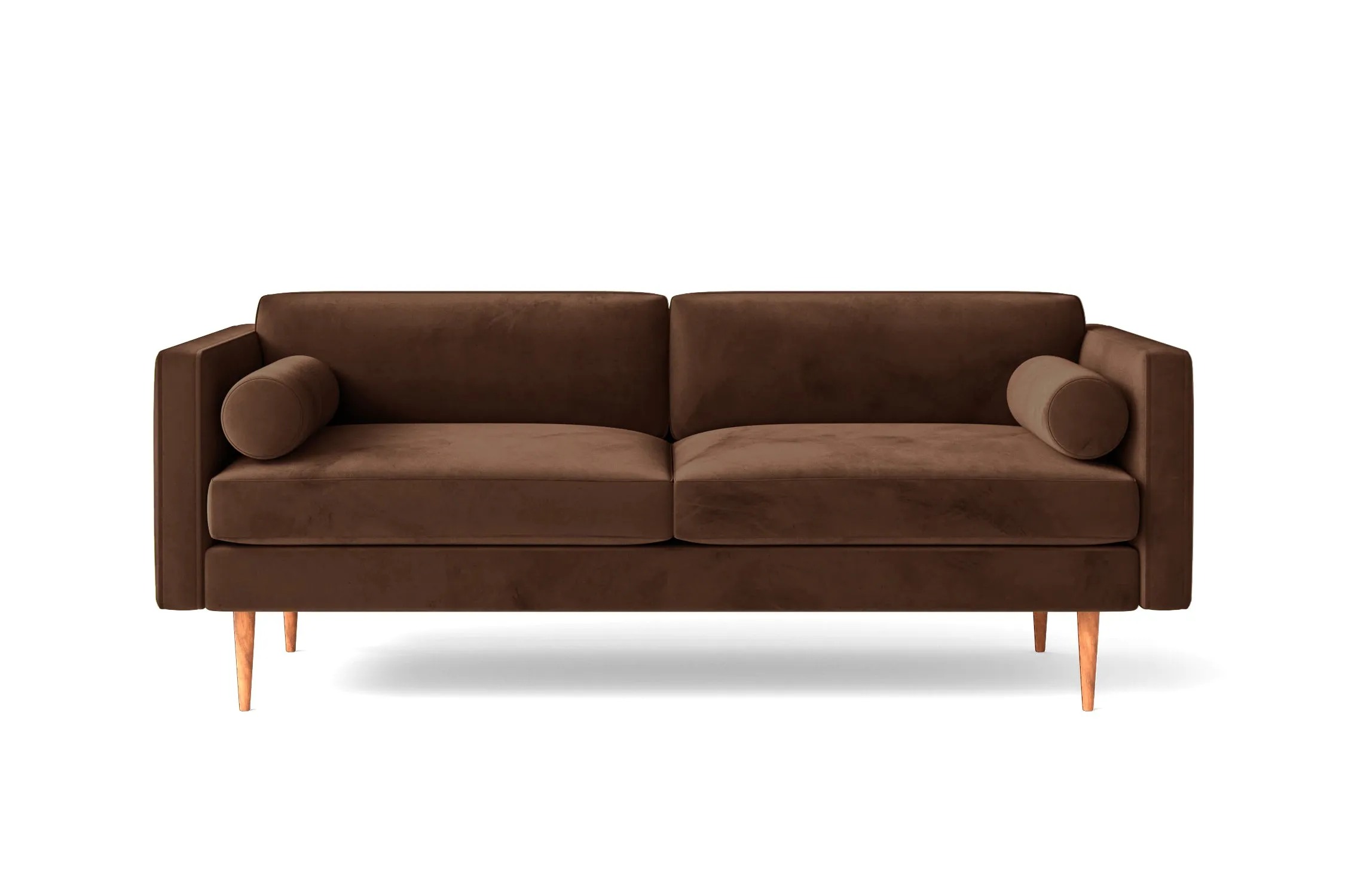 Salerno 2 Seater Sofa Coffee Brown Velvet