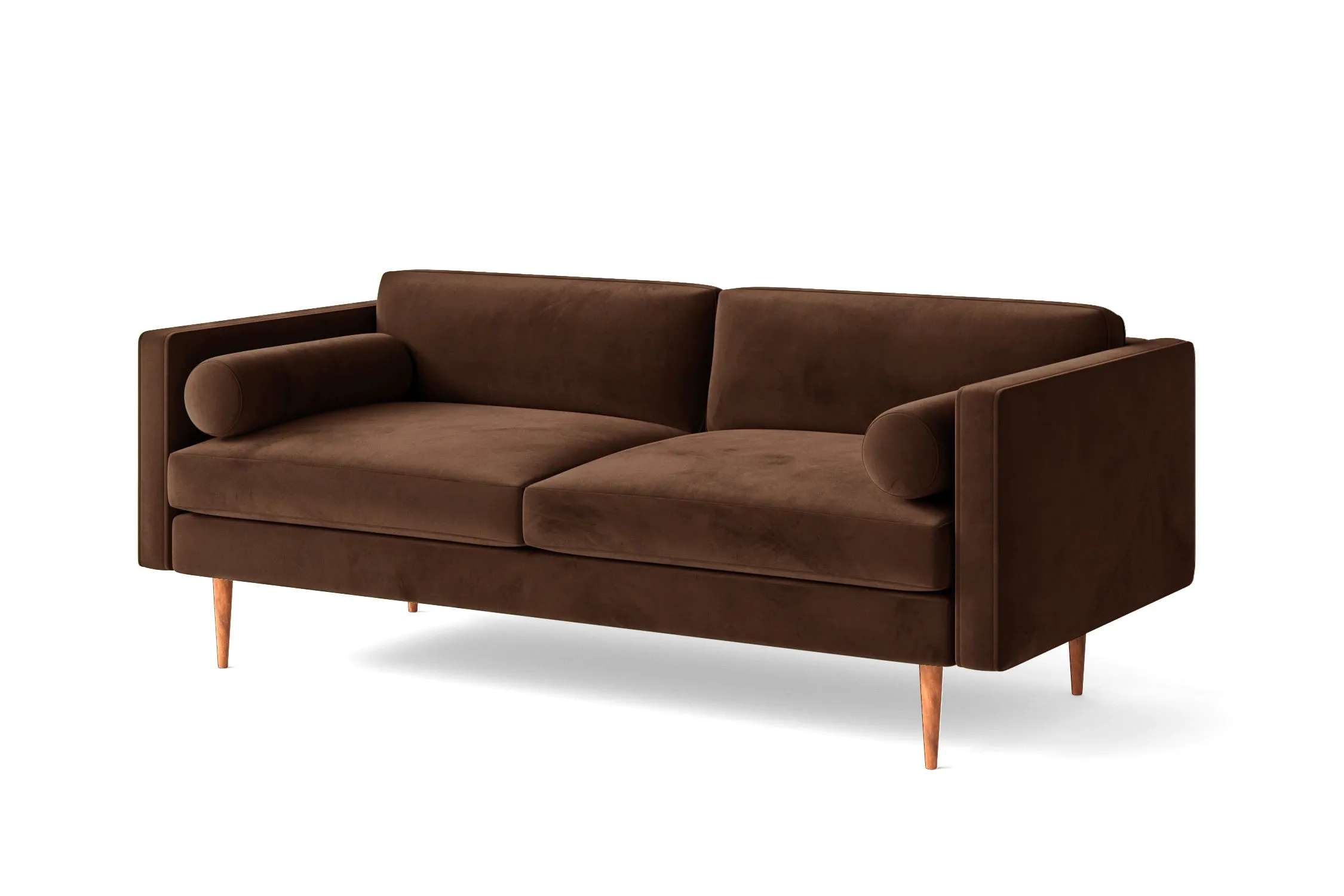 Salerno 2 Seater Sofa Coffee Brown Velvet