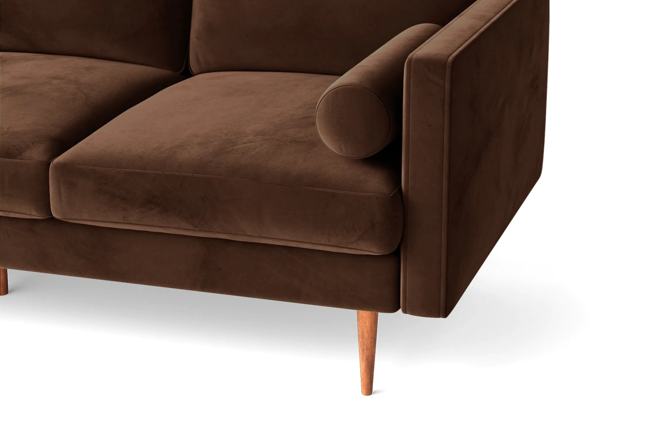 Salerno 2 Seater Sofa Coffee Brown Velvet