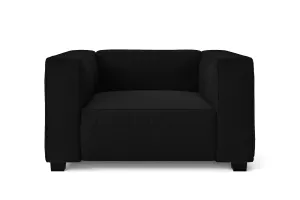 Taranto Armchair Black Linen Fabric