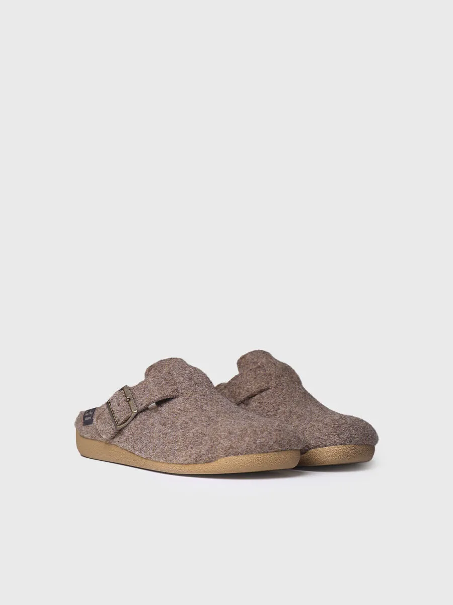 Toni Pons Norton-FP Taupe Mens Felt Clog Style Slippers