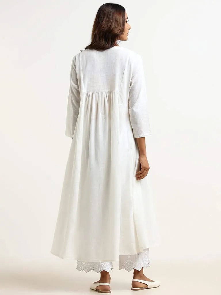 Utsa White Embroidered Kurta