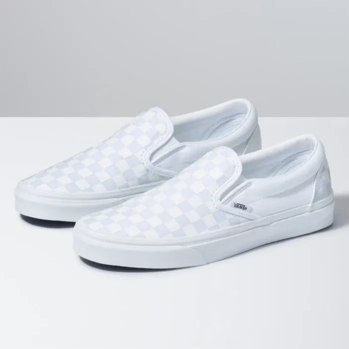 Vans Unisex Checkerboard Slip On Shoes - True White