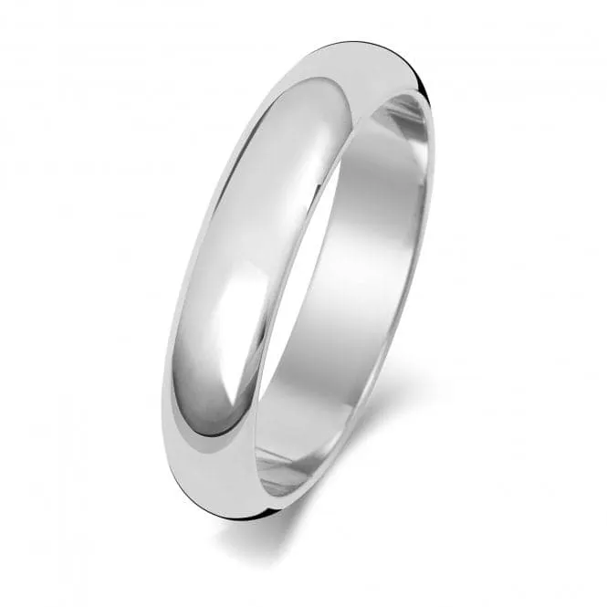 Wedding Band  9ct D Shape 4 mm Wedding  Ring W104WM