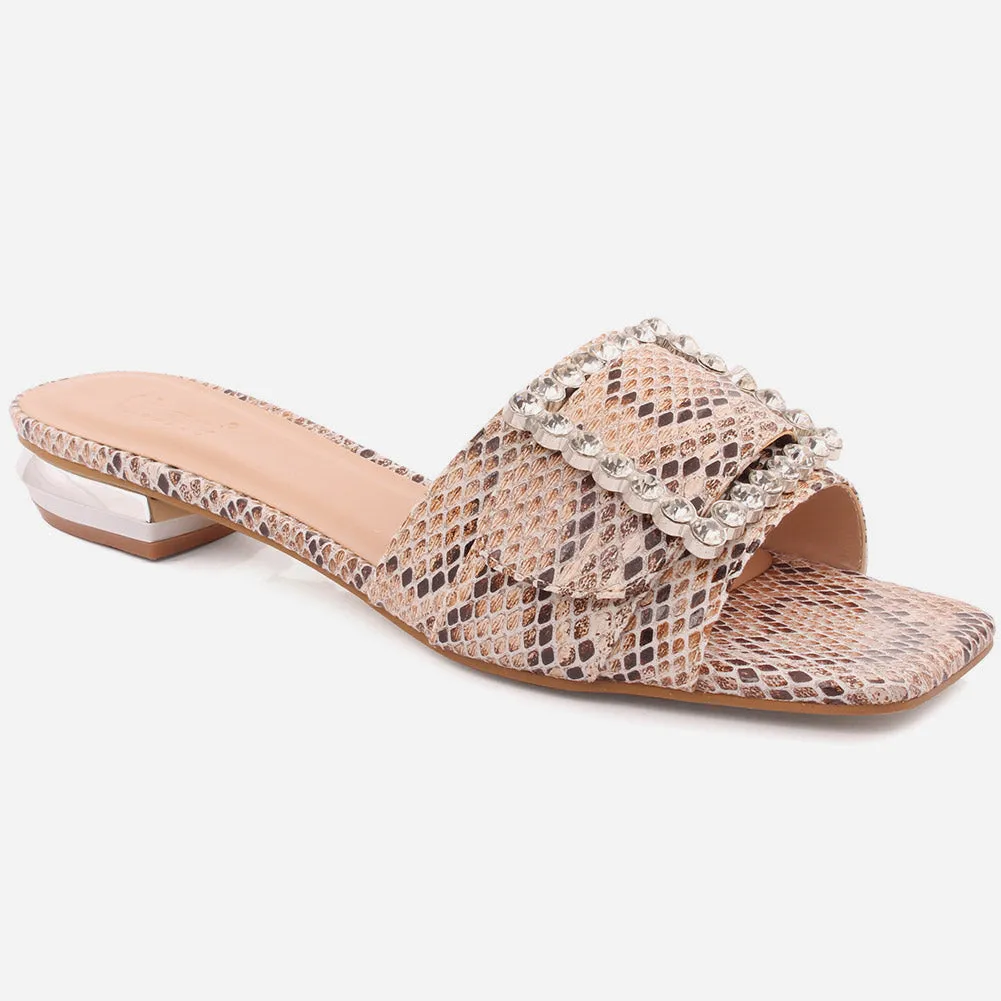 Women "CAROLINE" Durable Block Heel Slippers