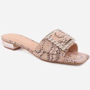 Women "CAROLINE" Durable Block Heel Slippers