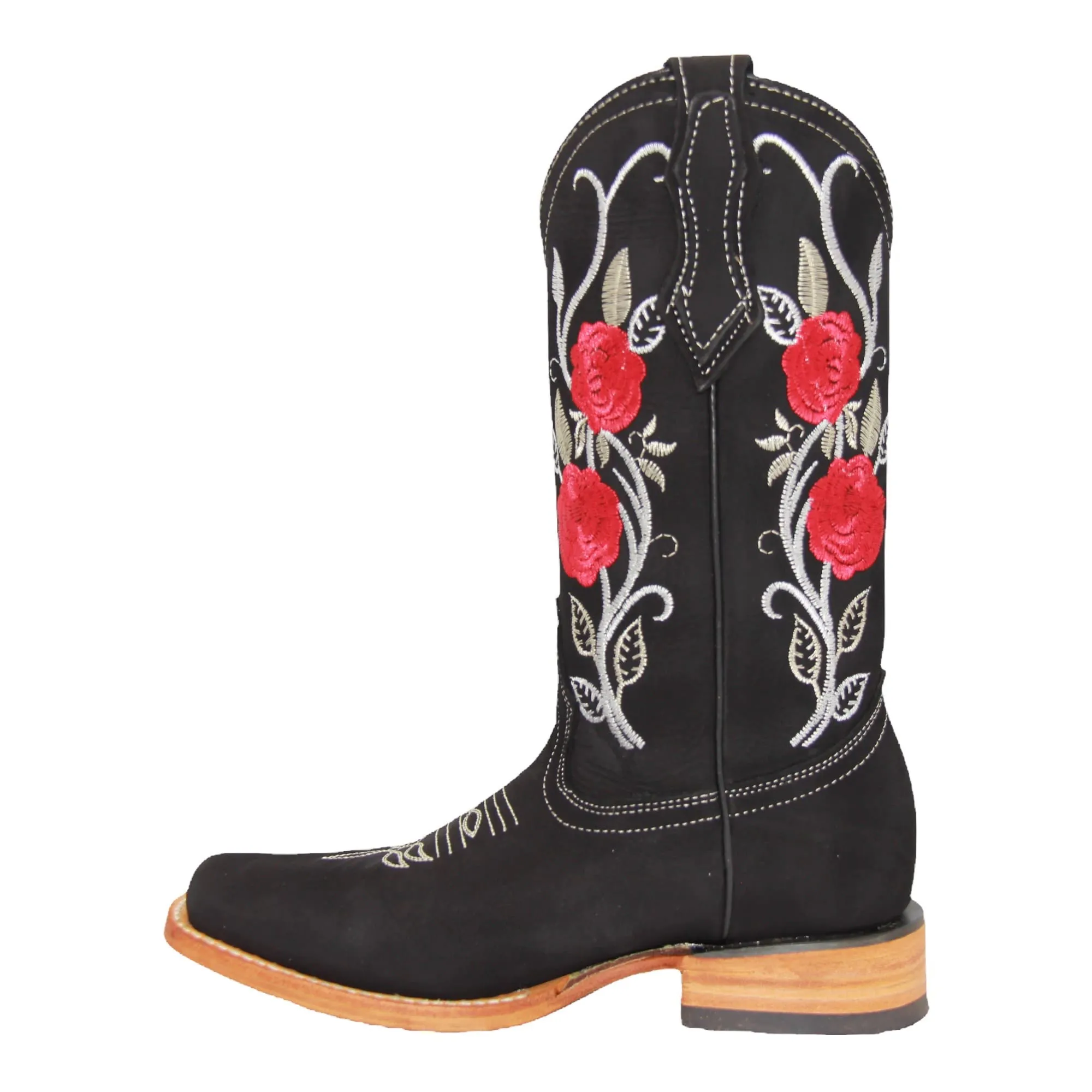 Women's Rose Embroidered Western Leather Boot